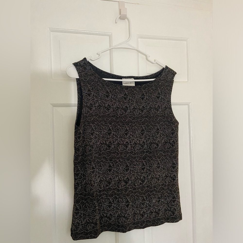 Vintage Fashion Bug Sleeveless Beaded Blouse